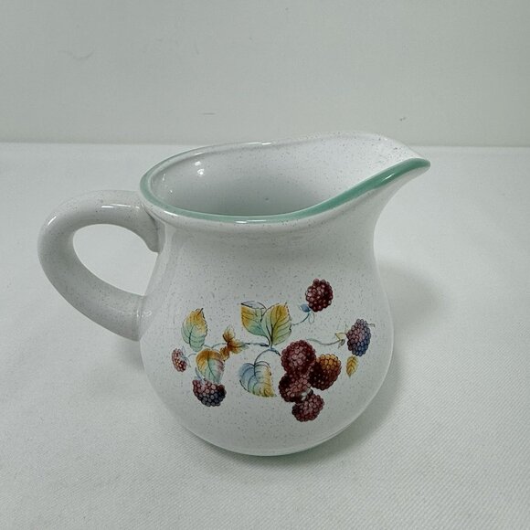 Vintage Retired International Tableworks Creamer Sweet Bounty Stoneware Fruit - Picture 2 of 12